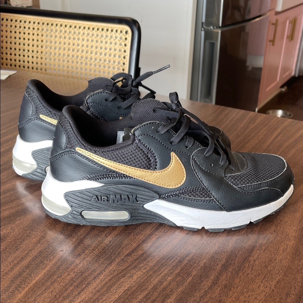 Nike Air Max Black and Gold Sneakers
